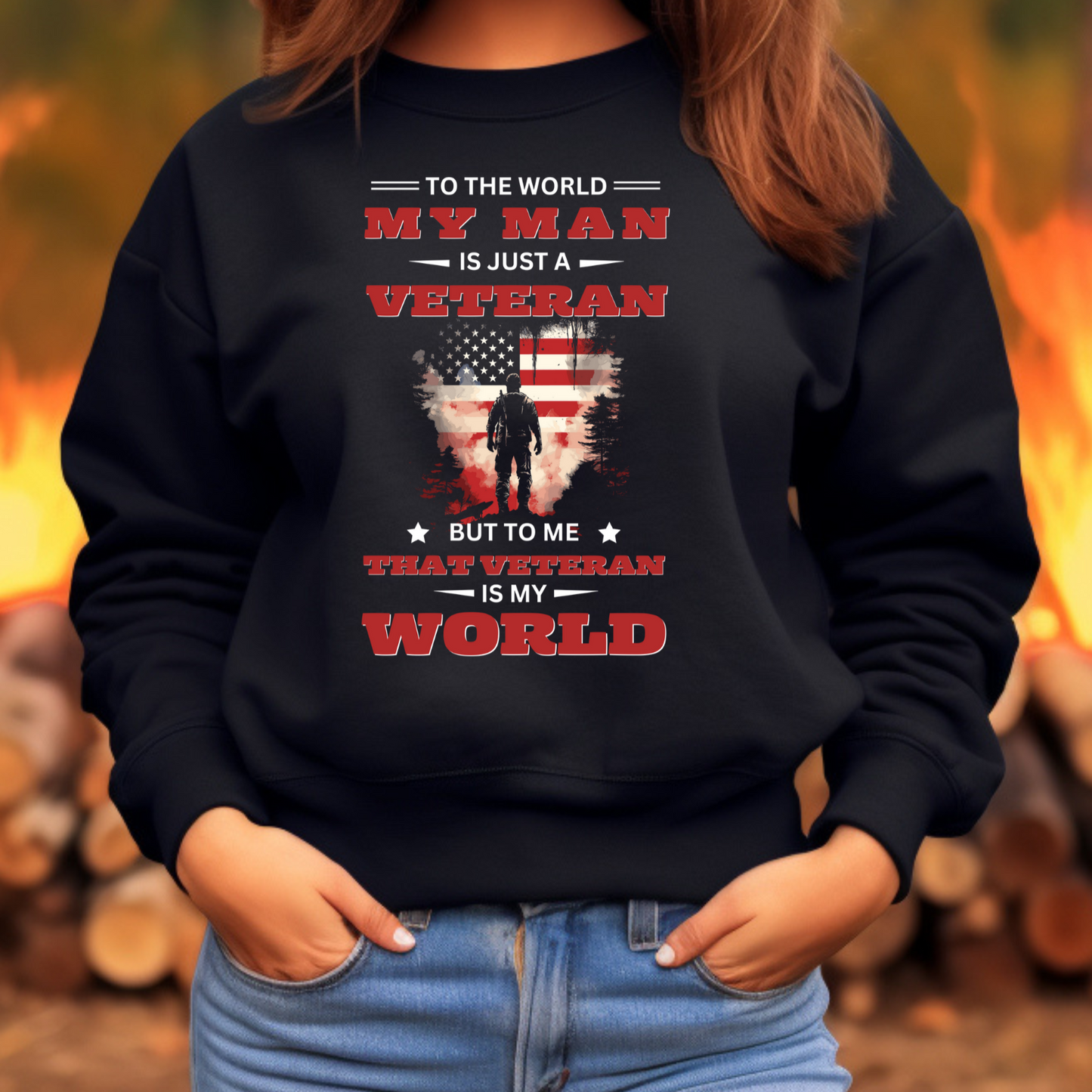 That Veteran Is My World | Gift for U.S Veteran's Wife