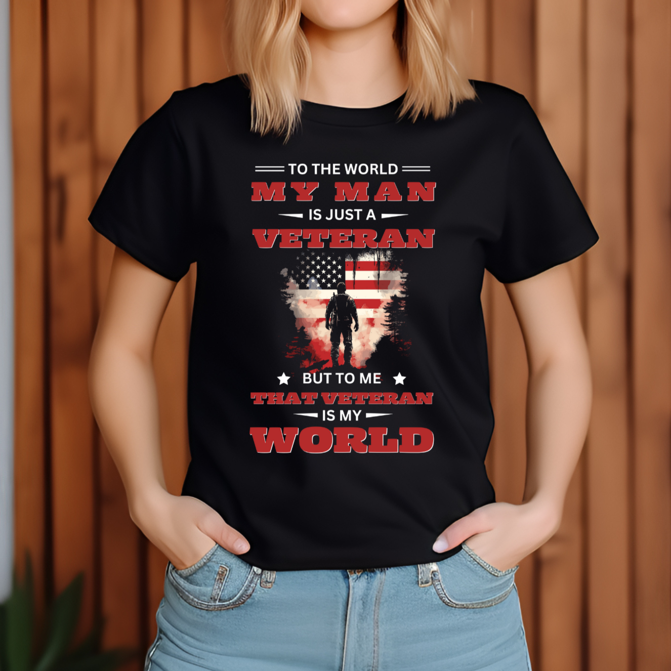 That Veteran Is My World | Gift for U.S Veteran's Wife