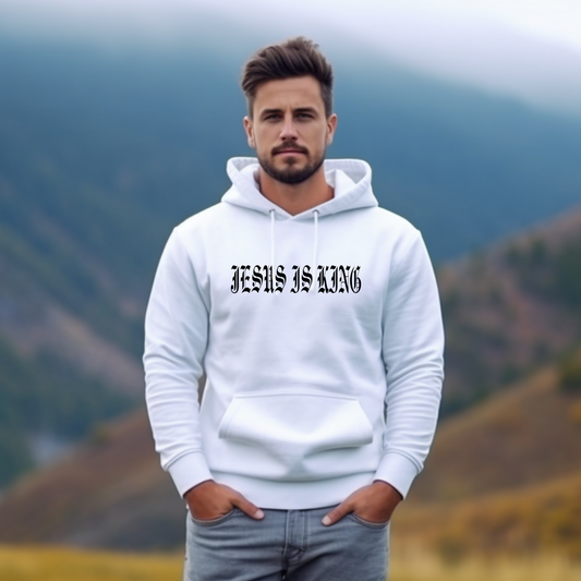 JESUS IS KING | OLD ENGLISH | Pullover Hoodie