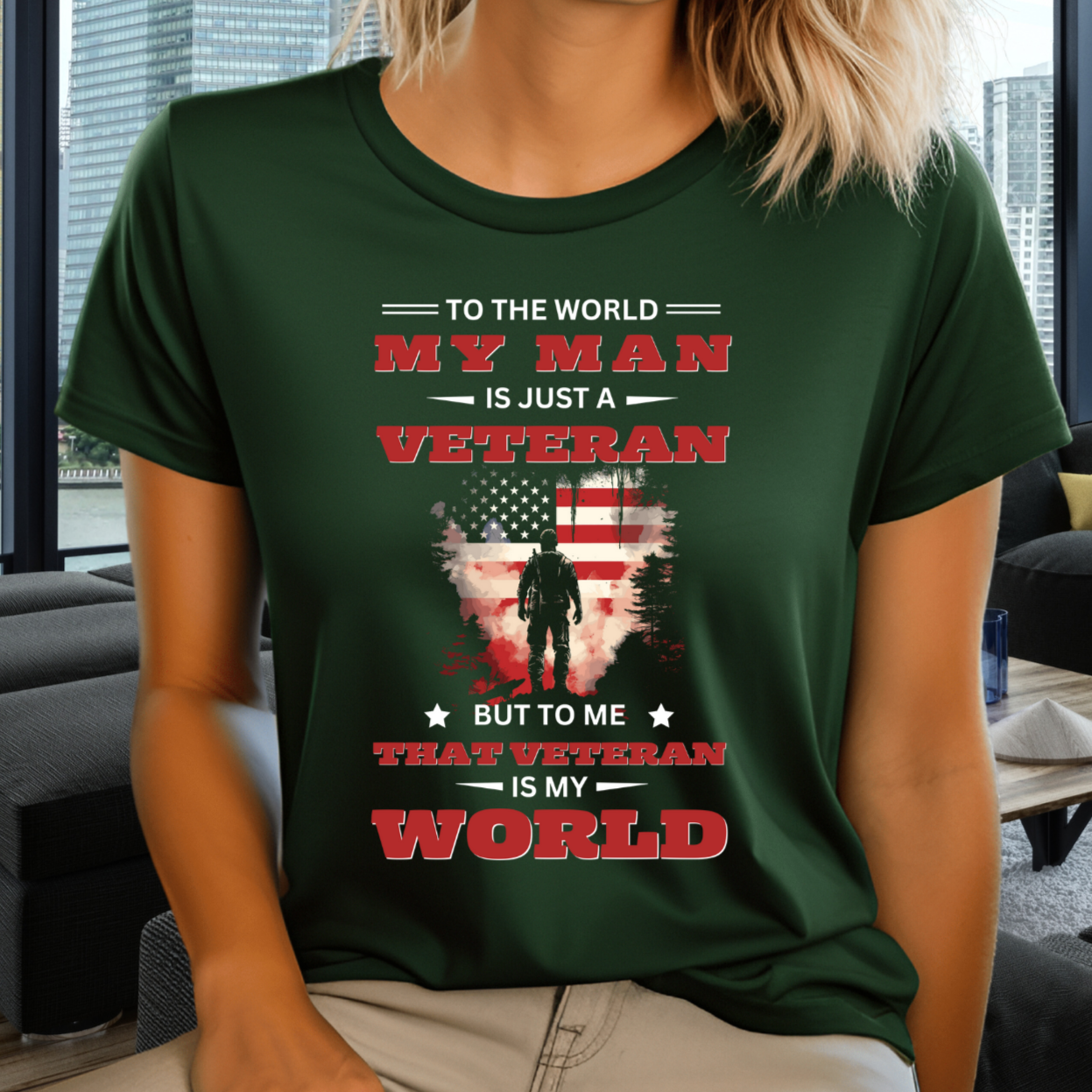 That Veteran Is My World | Gift for U.S Veteran's Wife