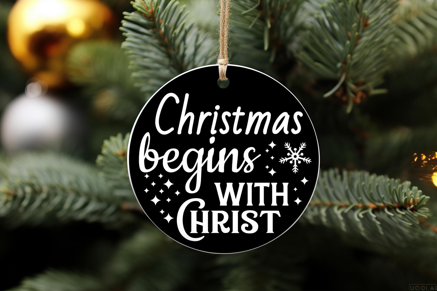 Black and White Jesus Christmas Ornaments (OPTIONS AVAILABLE)