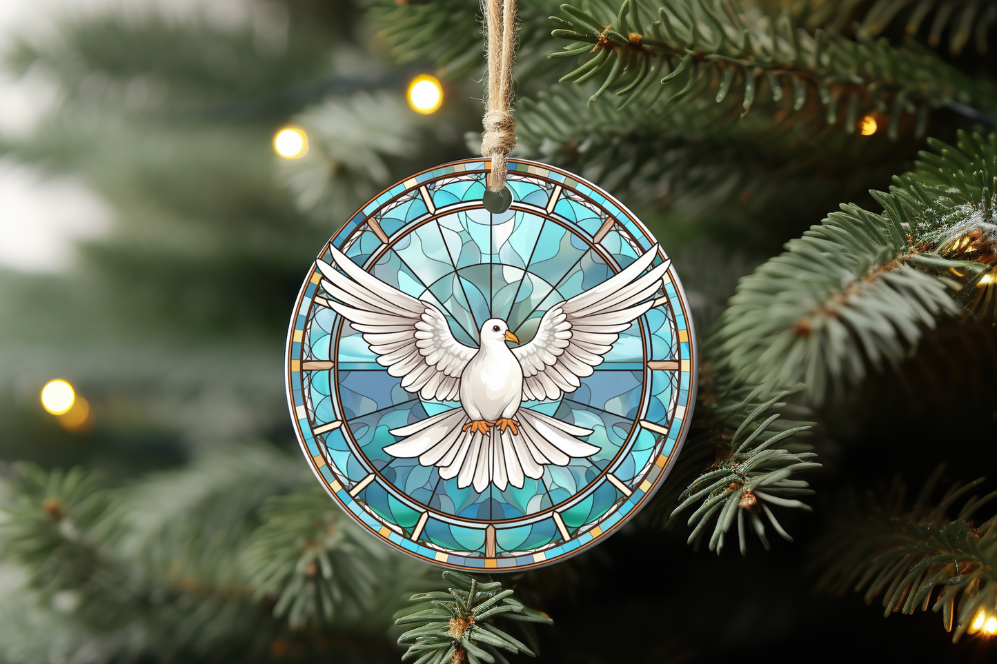 Christmas Stained Glass Design Ornaments (OPTIONS AVAILABLE)