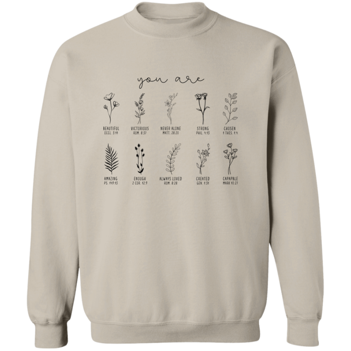 You Are Bible Verse Sweatshirt, Inspiration Bible Sweater, Wild flower Christian Shirt, Retro Christian
