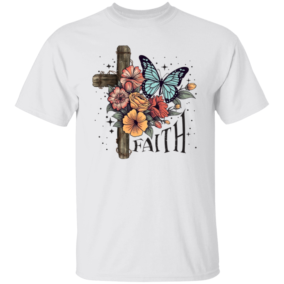 Faith | Cross & Flowers | T-Shirt