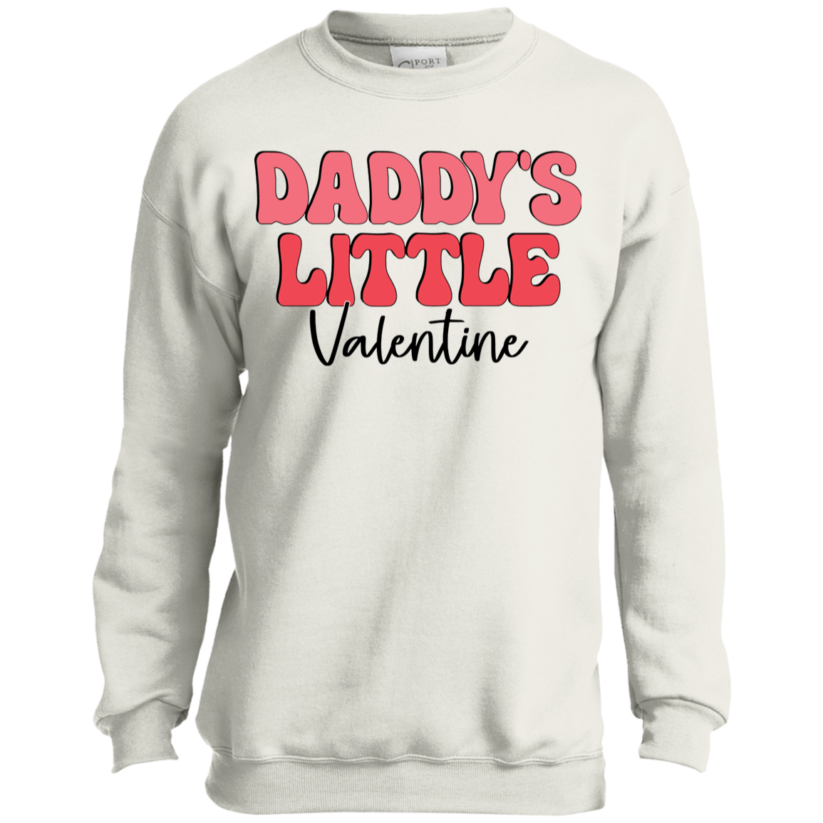 Daddy's Little Valentine | Youth Crewneck Sweatshirt
