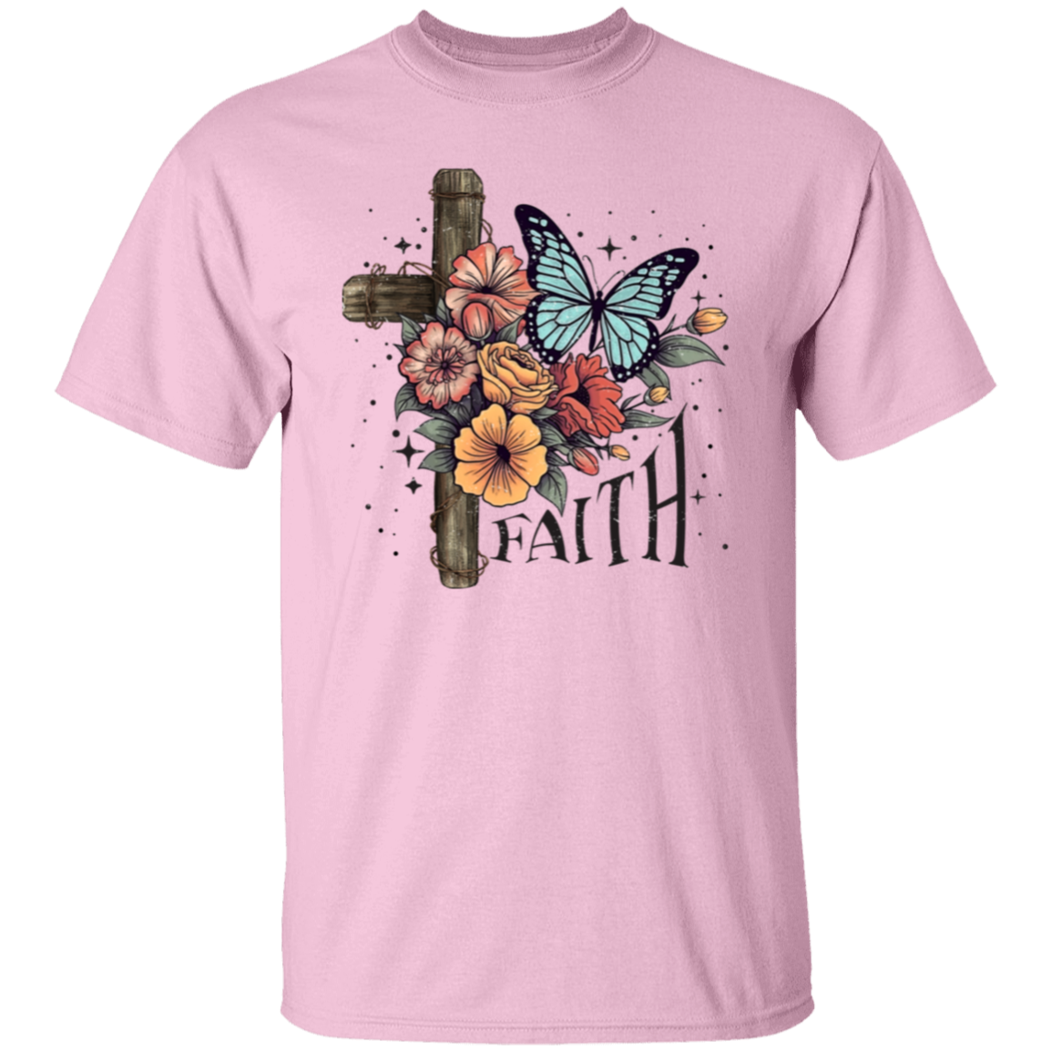 Faith | Cross & Flowers | T-Shirt