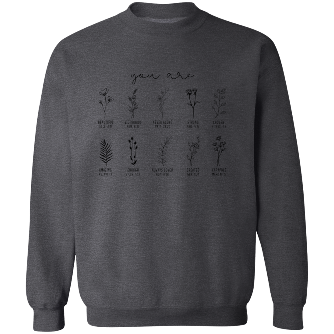 You Are Bible Verse Sweatshirt, Inspiration Bible Sweater, Wild flower Christian Shirt, Retro Christian