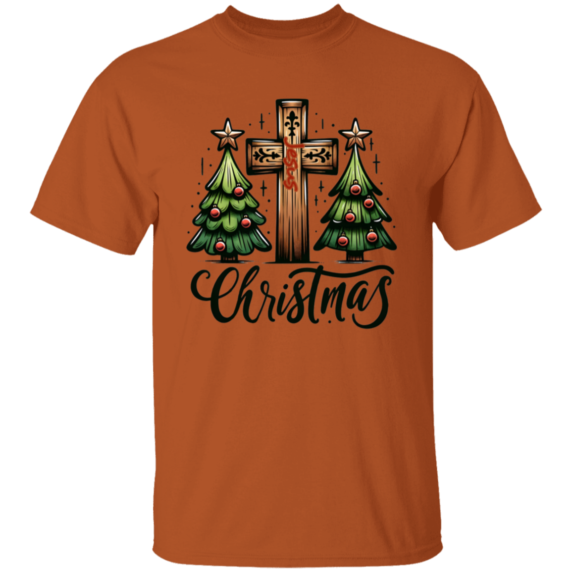 Cross and Trees Christmas T-Shirt
