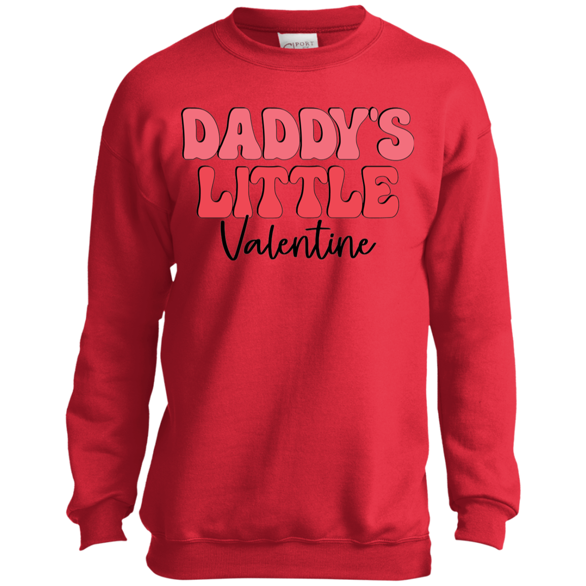 Daddy's Little Valentine | Youth Crewneck Sweatshirt