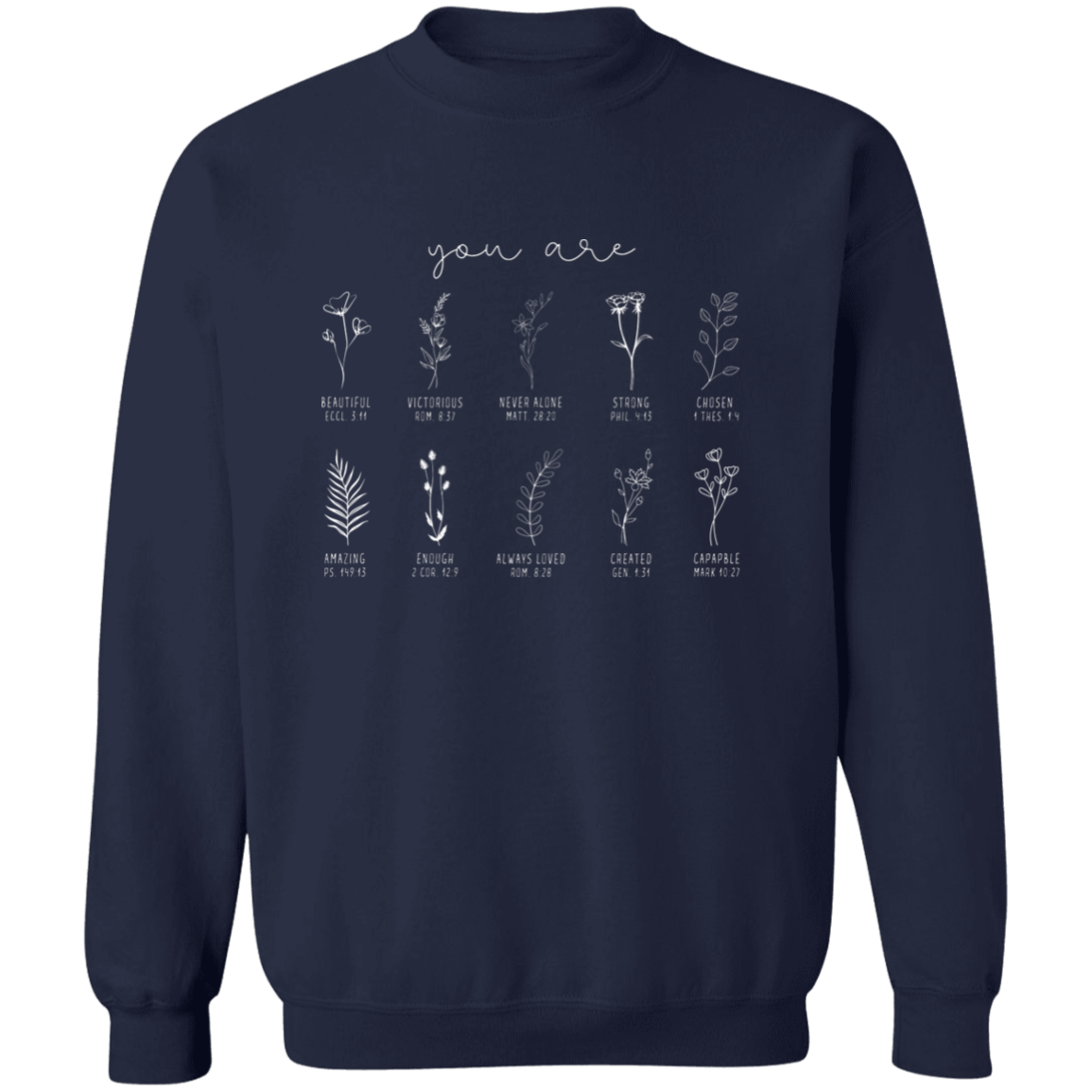 You Are Bible Verse Sweatshirt, Inspiration Bible Sweater, Wild flower Christian Shirt, Retro Christian