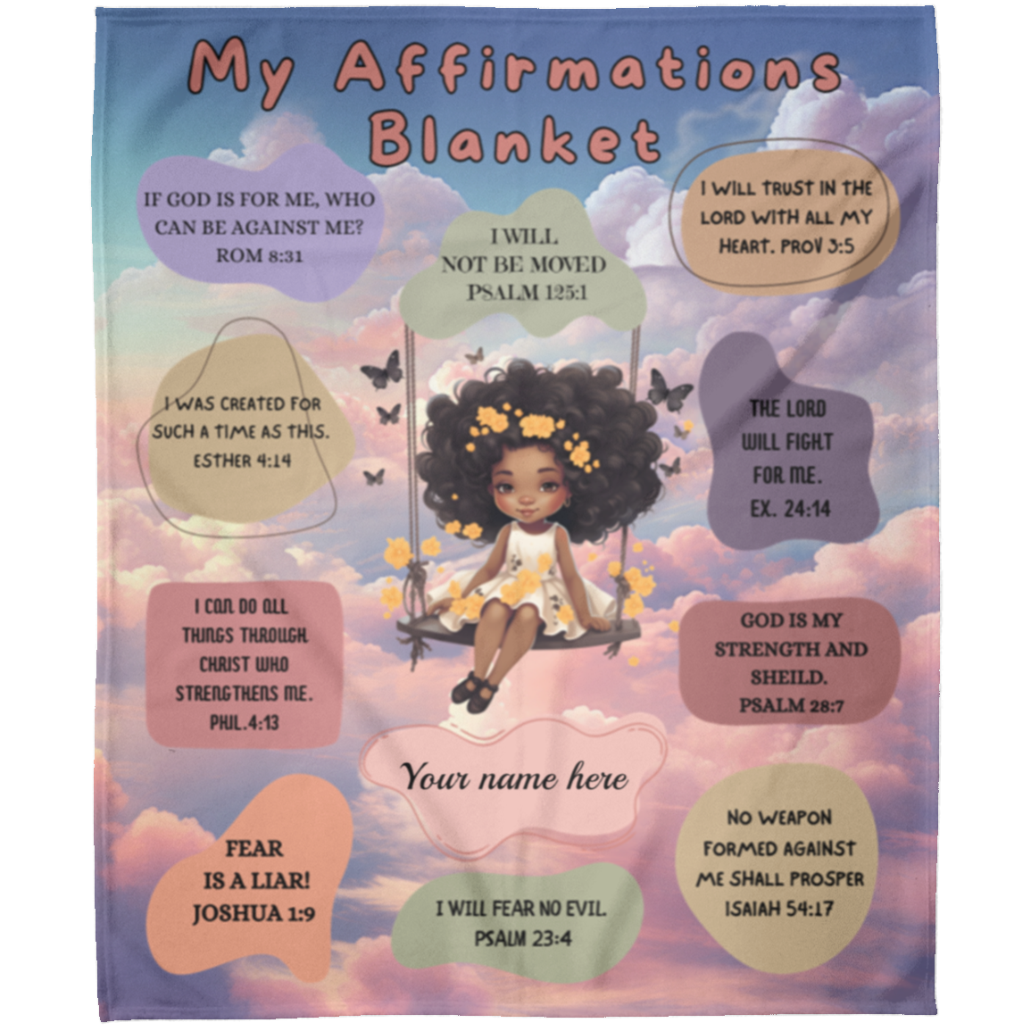 Personalized | Affirmations Bible Verses | Arctic Fleece Blanket 50x60