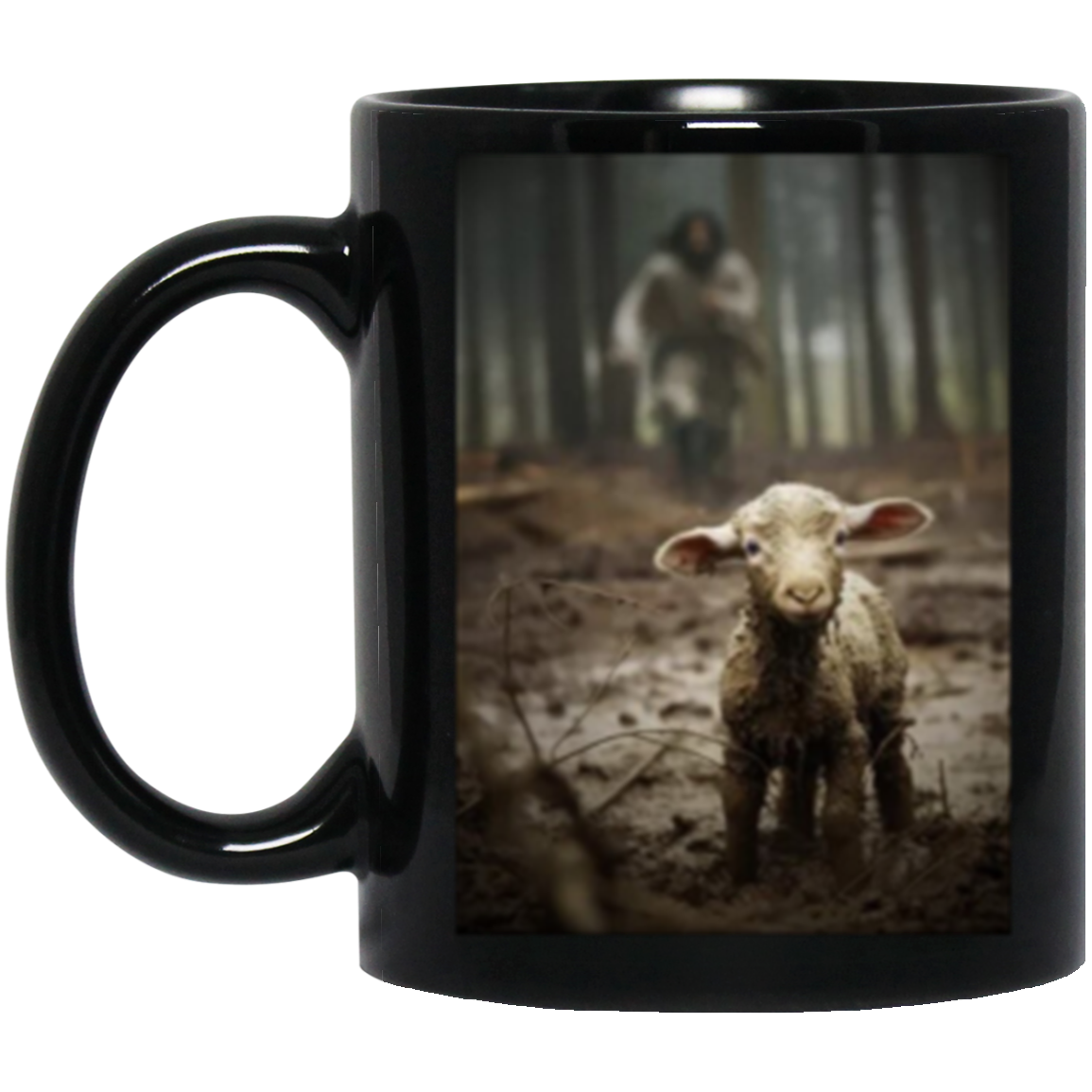 Jesus Running After Lamb | Ceramic Mug