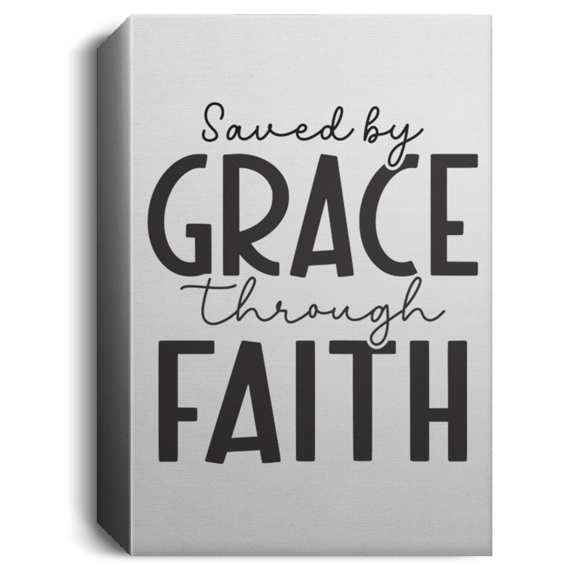 SAVED BY GRACE THROUGH FAITH POTRAIT CANVAS, Christian wall art