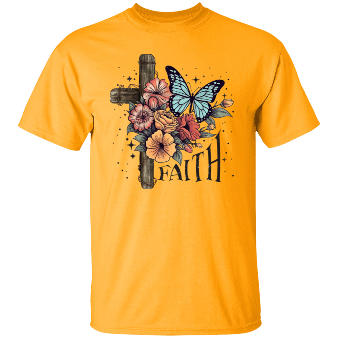 Faith | Cross & Flowers | T-Shirt