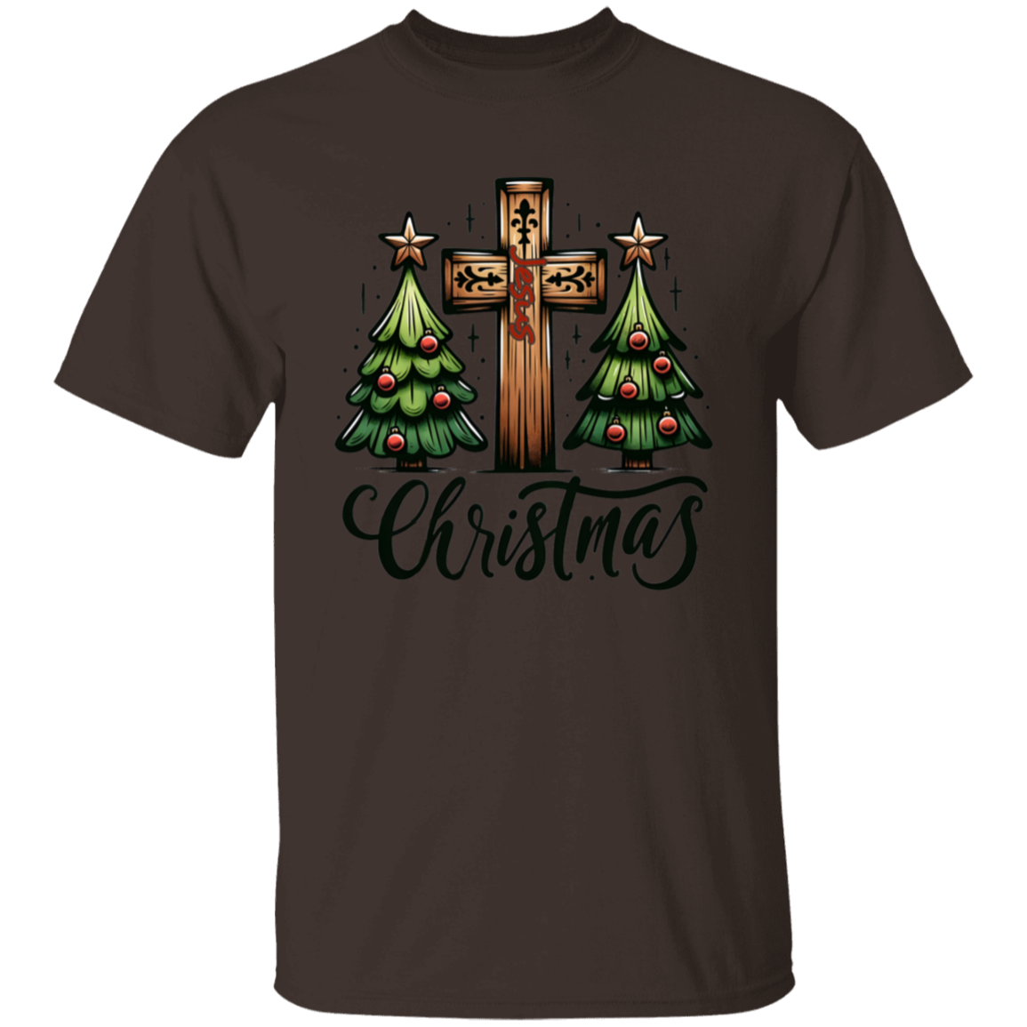 Cross and Trees Christmas T-Shirt