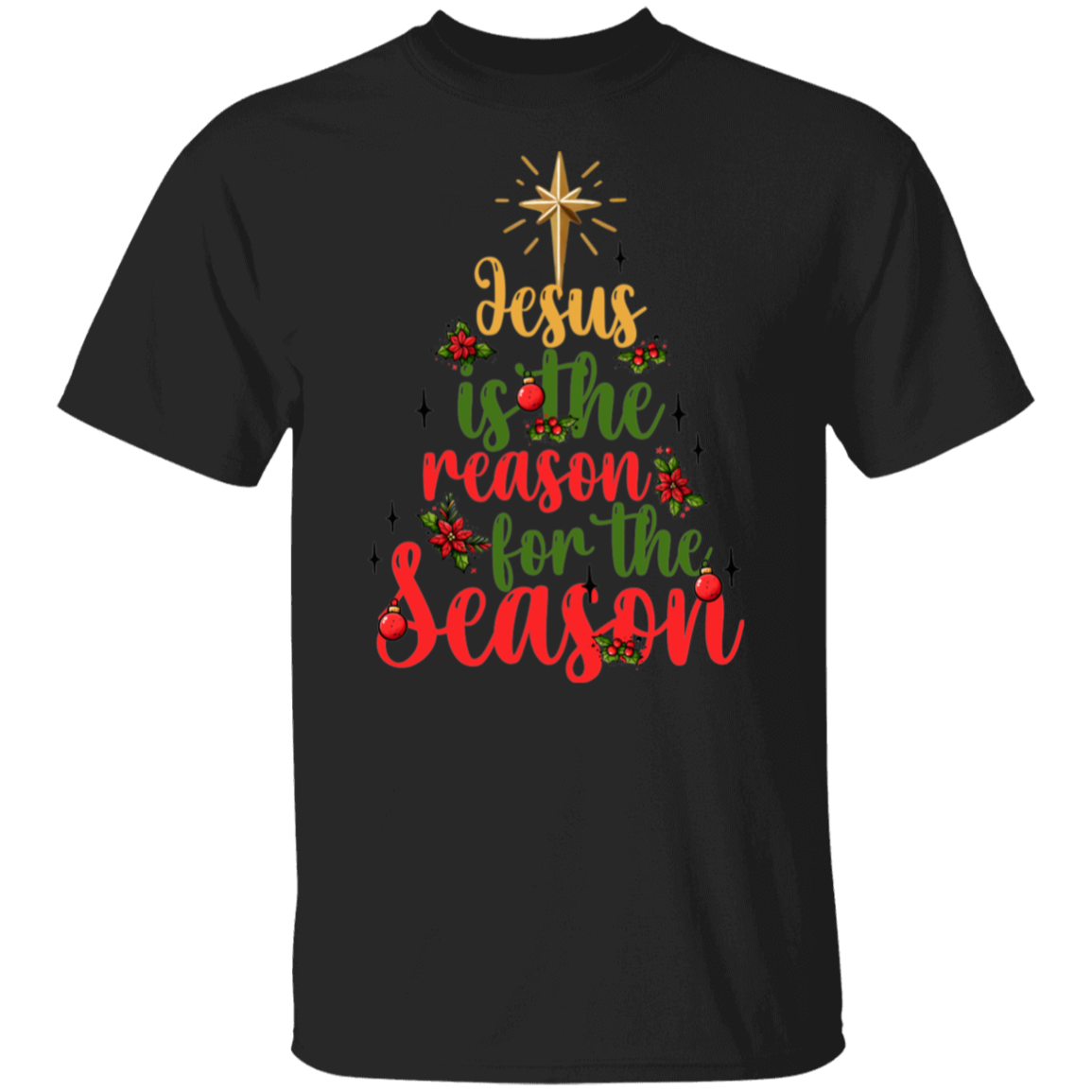 Jesus Is The Reason For The Season tree Christmas  T-Shirt