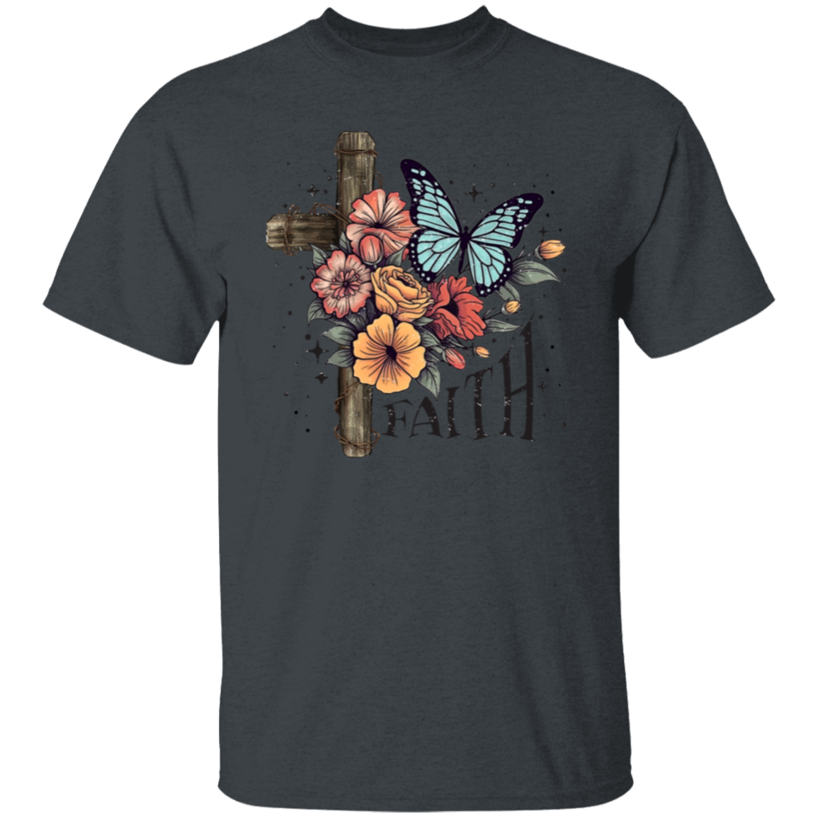 Faith | Cross & Flowers | T-Shirt