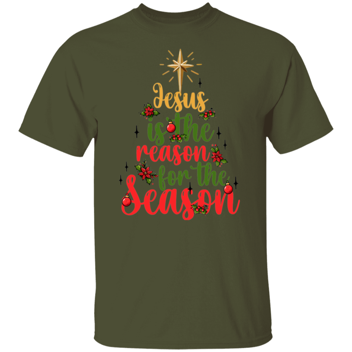 Jesus Is The Reason For The Season tree Christmas  T-Shirt