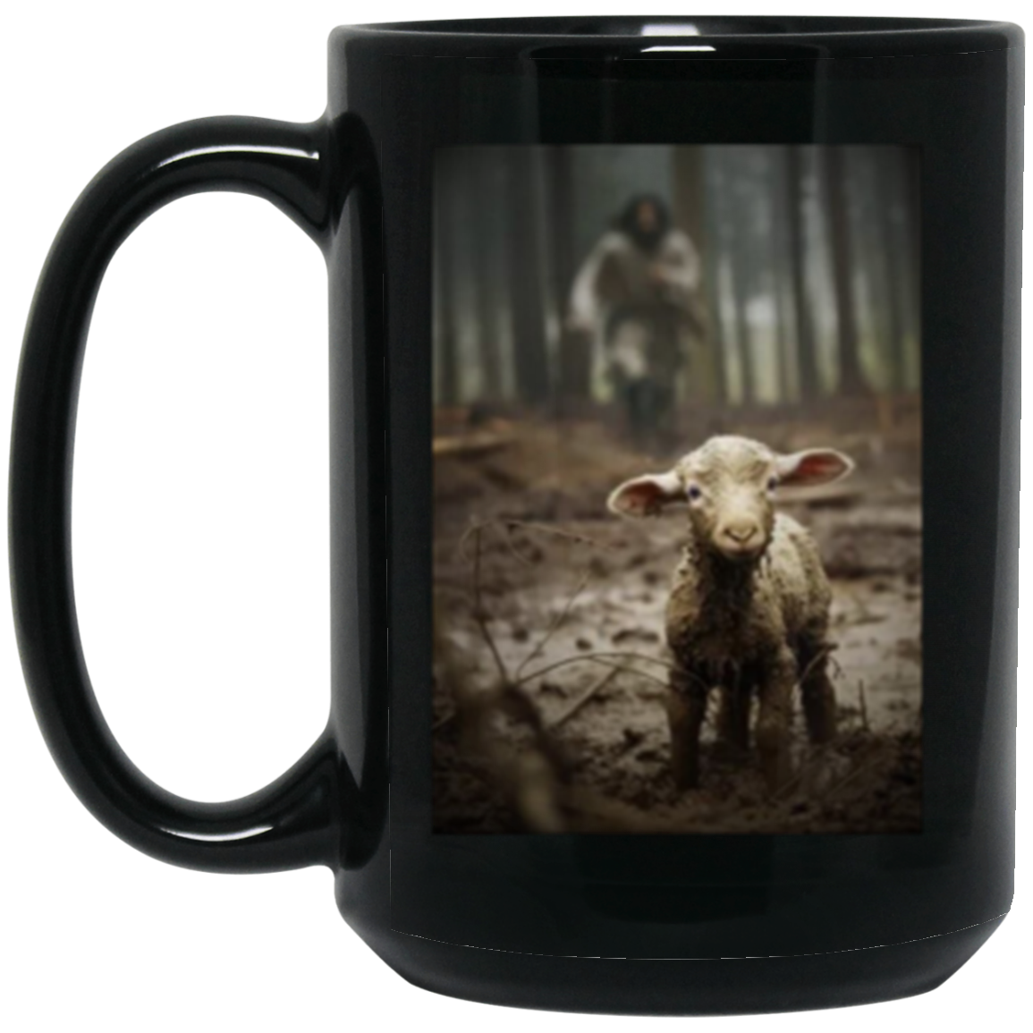 Jesus Running After Lamb | Ceramic Mug