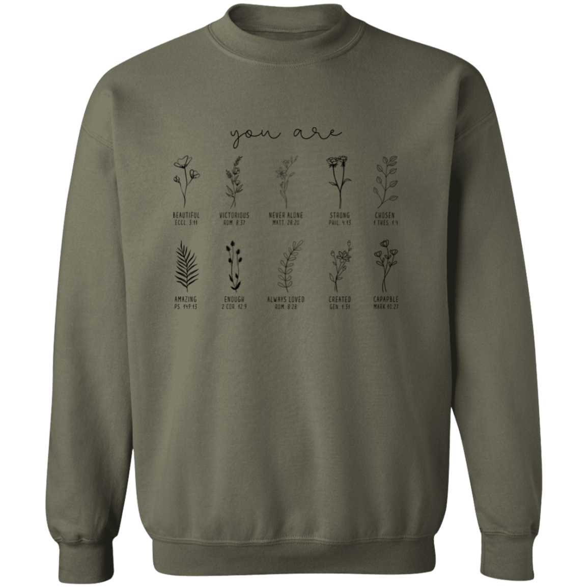 You Are Bible Verse Sweatshirt, Inspiration Bible Sweater, Wild flower Christian Shirt, Retro Christian