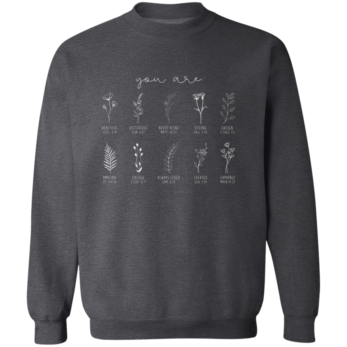 You Are Bible Verse Sweatshirt, Inspiration Bible Sweater, Wild flower Christian Shirt, Retro Christian