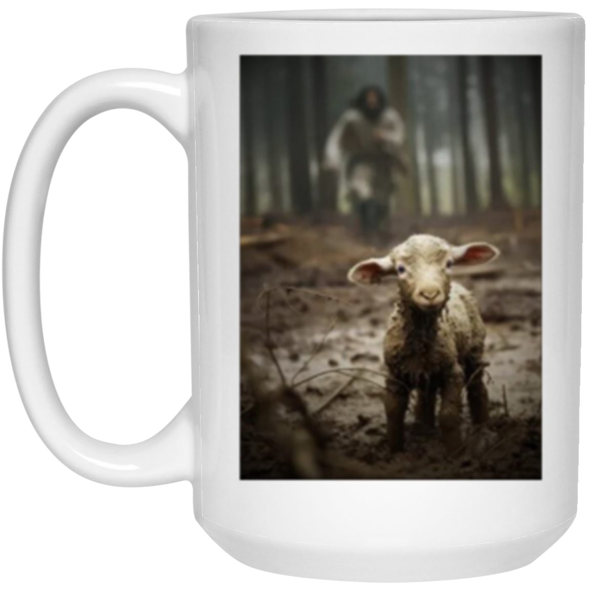 Jesus Running After Lamb | Ceramic Mug