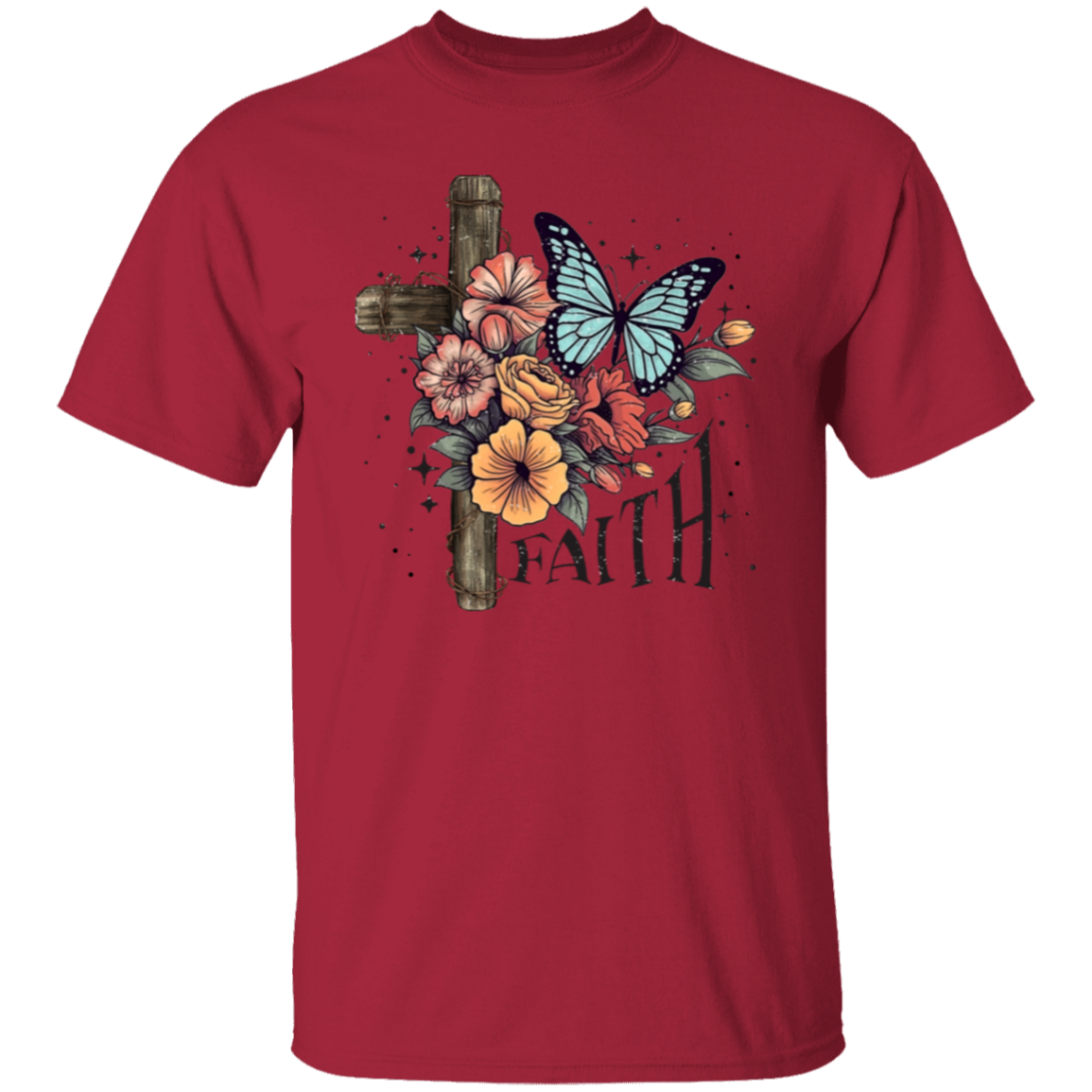 Faith | Cross & Flowers | T-Shirt