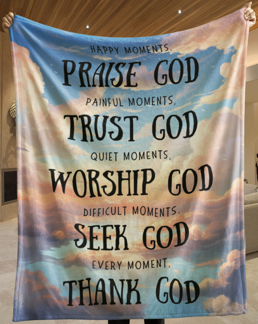 Every Moment Thank God | Premium Blanket