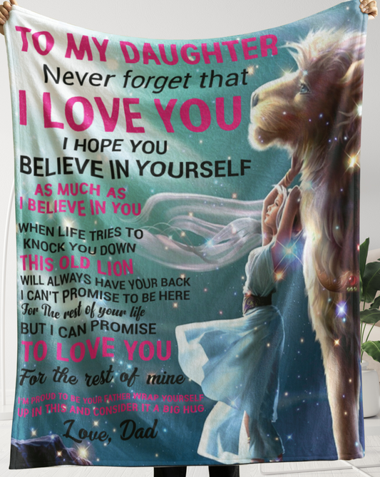 To my Daughter Believe in yourself | Love Dad | Arctic Fleece Blanket