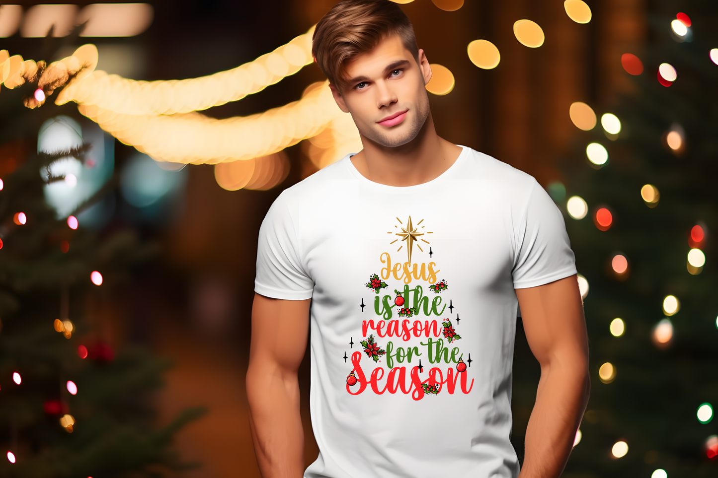 Jesus Is The Reason For The Season tree Christmas  T-Shirt