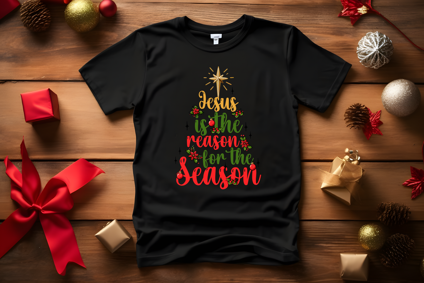 Jesus Is The Reason For The Season tree Christmas  T-Shirt