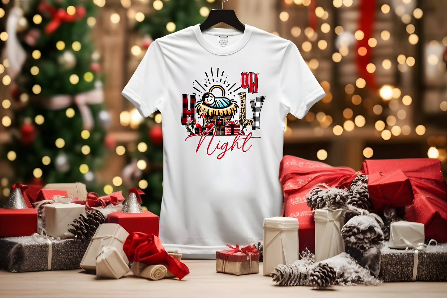 Manger Holy Night Christmas T-Shirt