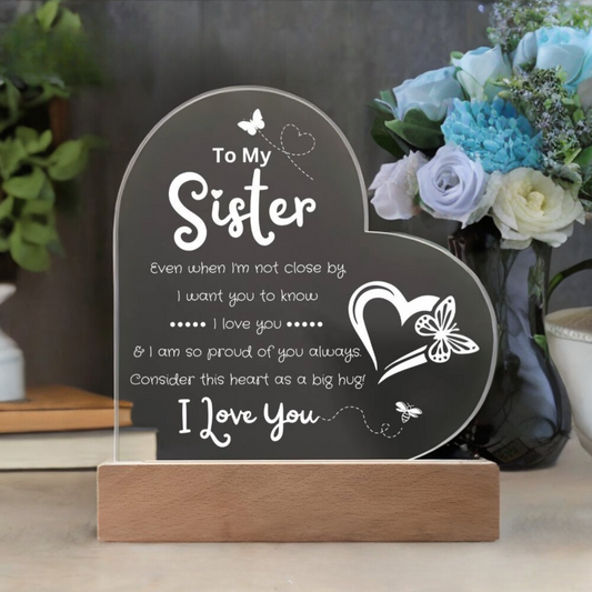 To My Sister | Heart Plaque