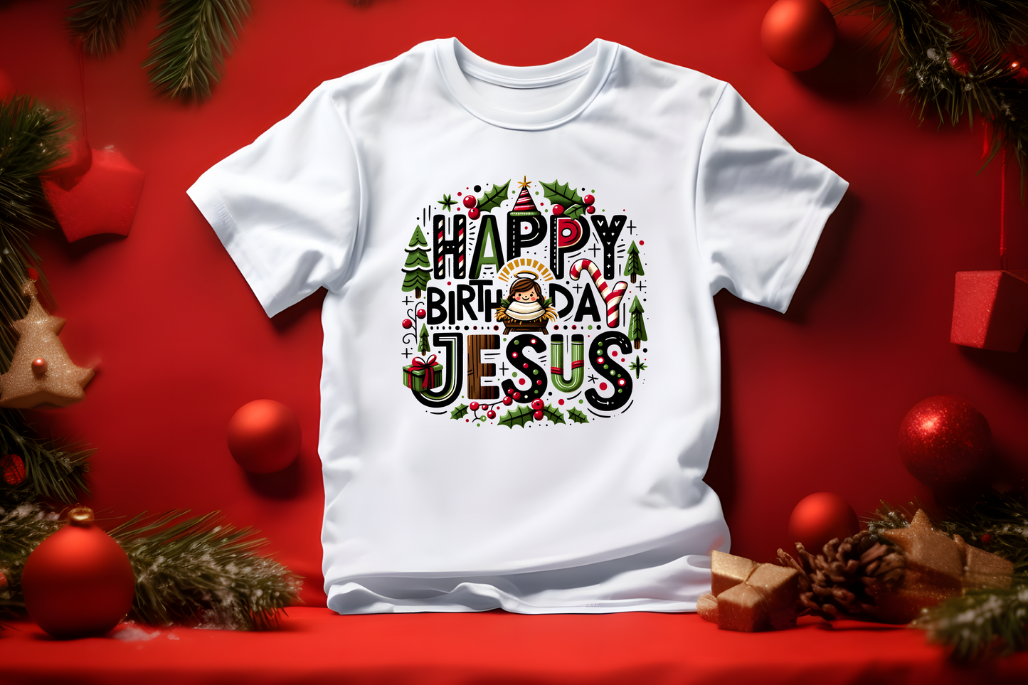 Happy Birthday Jesus Christmas T-Shirt