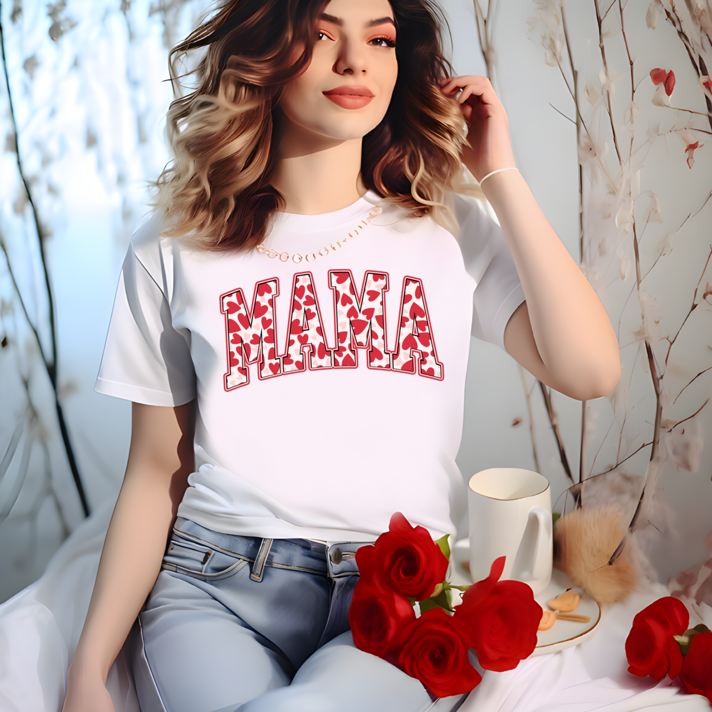 MAMA Hearts Letterman | T-Shirt