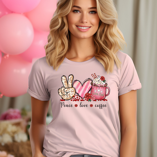 Peace Love Coffee | Valentine | T-Shirt