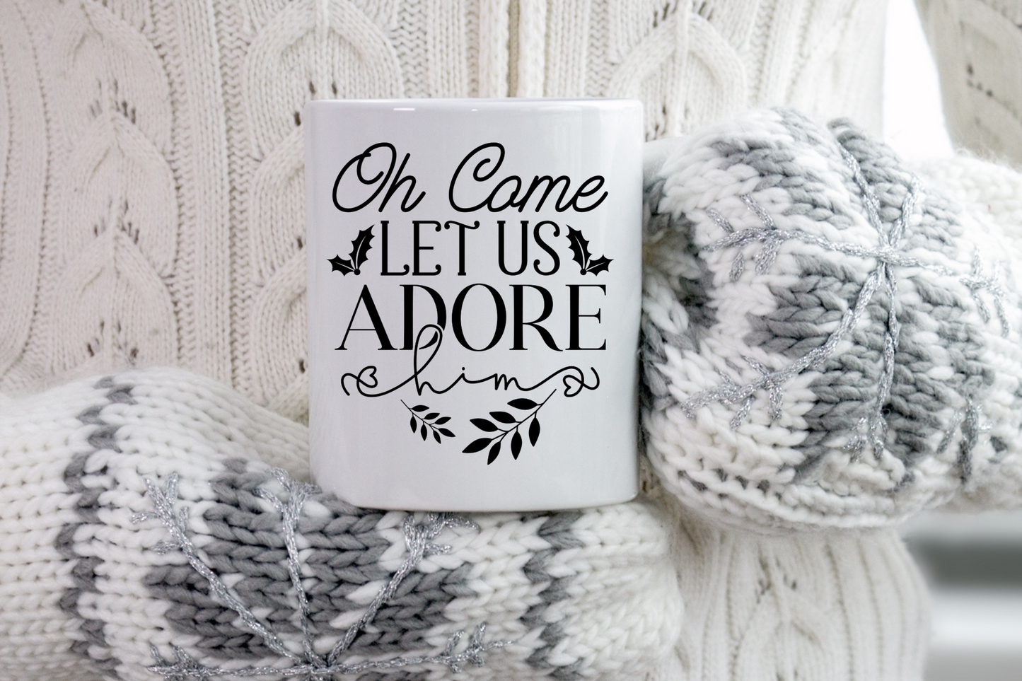 OH COME LET US ADORE HIM15oz  Mug, Christmas mug