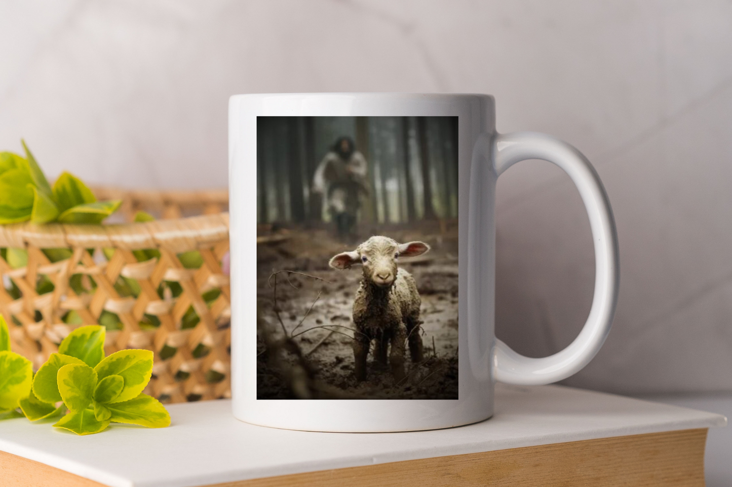 Jesus Running After Lamb | Ceramic Mug
