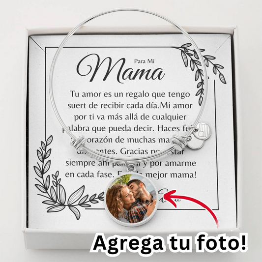 Para Mi Mama | Personalized Circle Photo | Luxury Bangle Bracelet