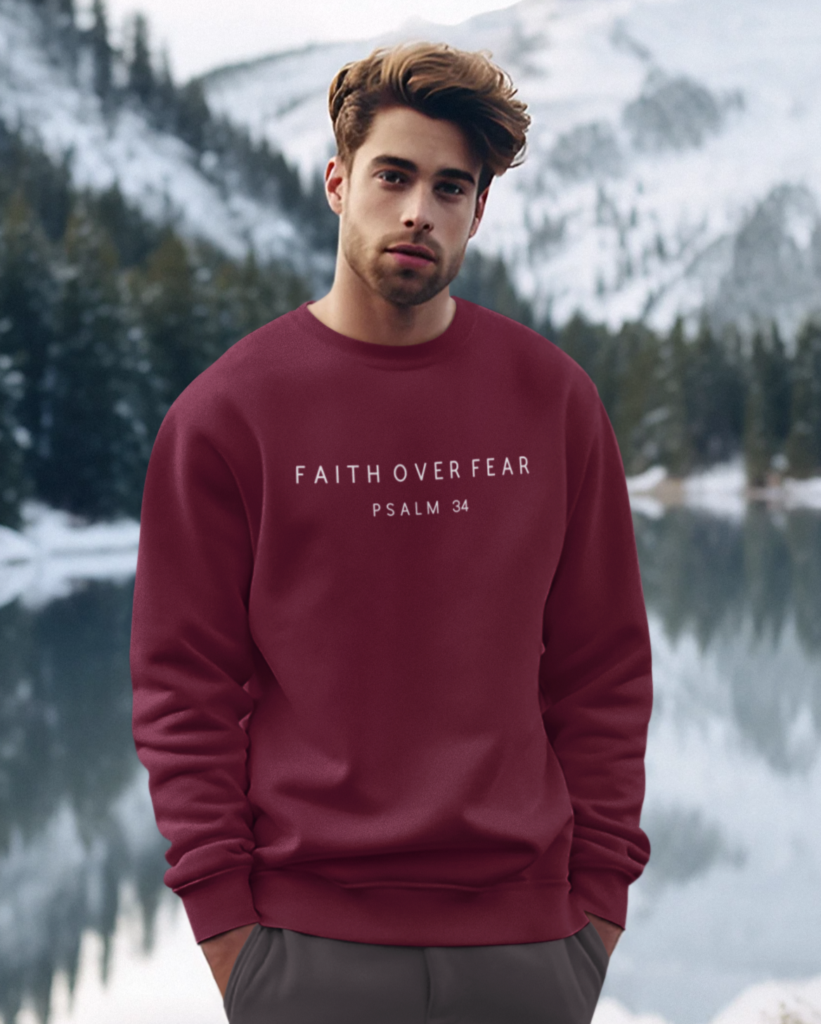 FAITH OVER FEAR Sweatshirt Christian Sweatshirt Scripture Sweatshirt