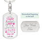 To My Daughter | From Mom | You'll Always Be My Baby Girl | Custom Engraving | Dog Tag Keychain