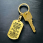 To My Son | From Mom | Stay Strong Stay Positive | Custom Engraving | Dog Tag Keychain