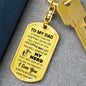 To My Dad | From Son | Always Be My Hero | Custom Engraving | Dog Tag Keychain