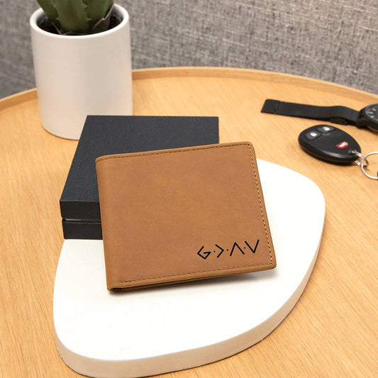 GOD IS GREATER THAN THE HIGHS AND LOWS WALLET, faith wallet, Christian gift
