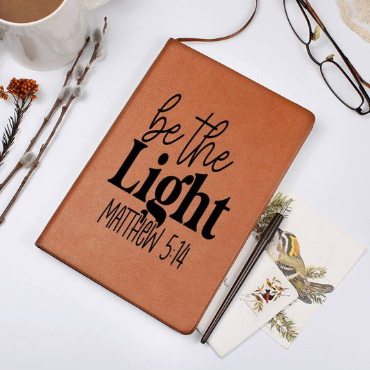 BE THE LIGHT LEATHER JOURNAL, Christian journal, faith journal