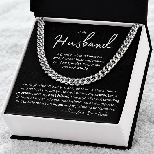 To My Husband | Lifelong Companion | Cuban Link Chain