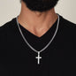 To My Son | Artisan Cross Necklace on Cuban Chain