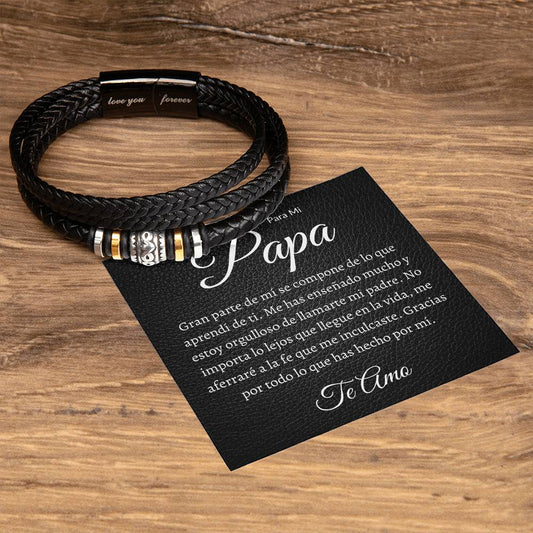 Para Mi Papa | Love You Forever | Leather Braid Bracelet