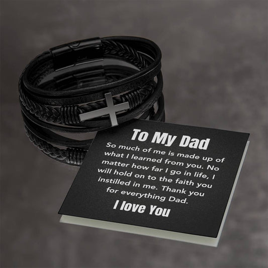 To My Dad | Cross Leather Layered Bracelet