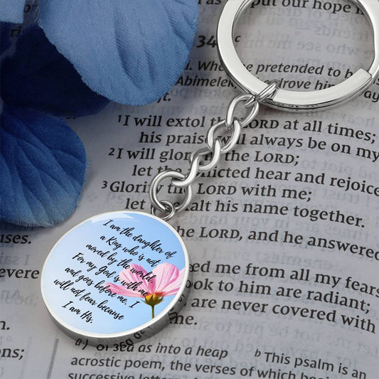 DAUGHTER OF A KING KEYCHAIN, Christian keychain, faith keychain